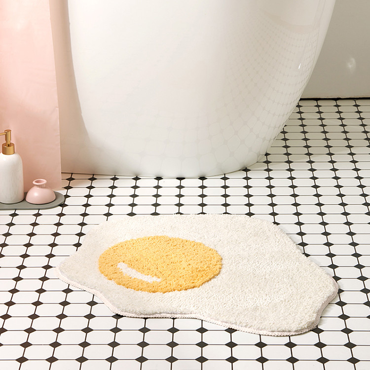 Poached Egg Plush Bathroom Non-slip Absorbent Pad