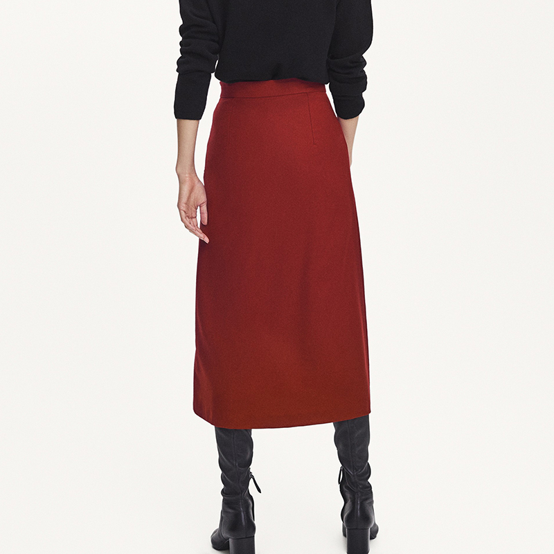 Temperament Step Skirt Chain Flannel Simple Skirt
