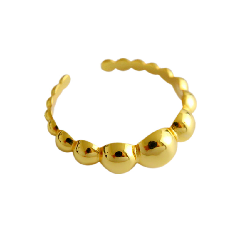 European And American Minimalist Geometric Glossy Round Bead Ring