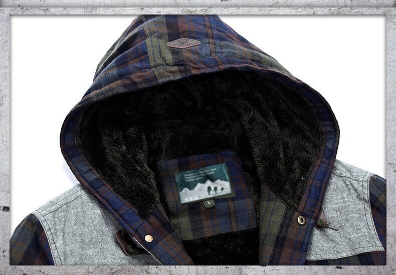 Title 5, Plush Padded Plaid Hooded Shirt