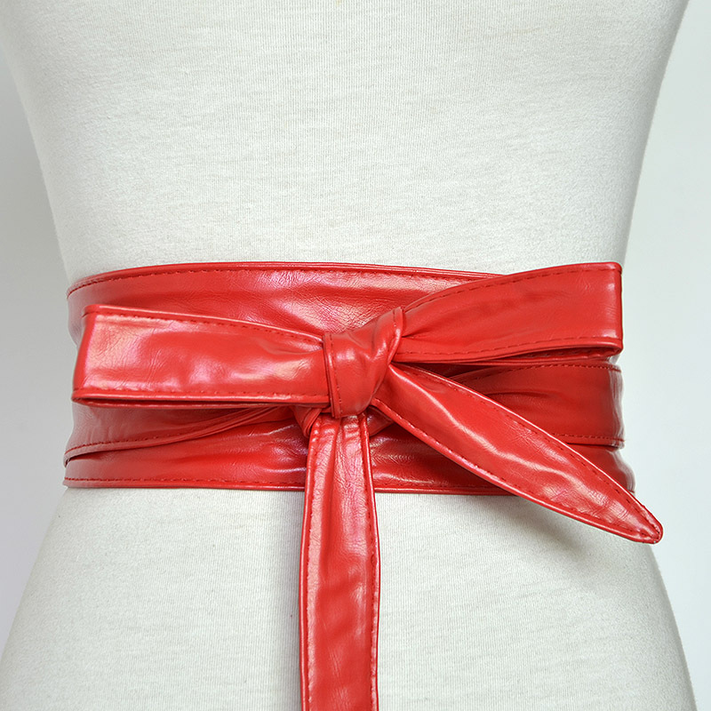 Title 6, Ladies Wide Belt PU Bow Banding European And Am...