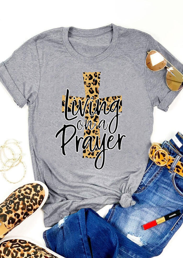 Living On A Prayer Short Sleeve Round Neck T-Shirt