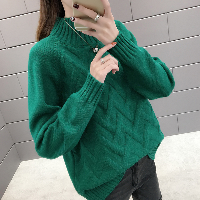 Title 6, New Lazy Style Sweater Women Half High Neck Aut...