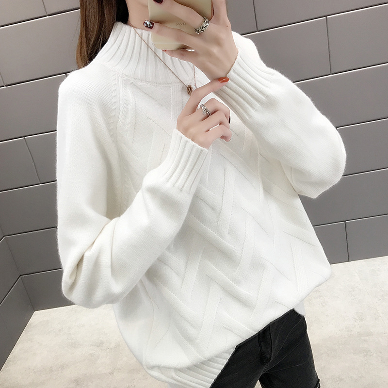 Title 3, New Lazy Style Sweater Women Half High Neck Aut...