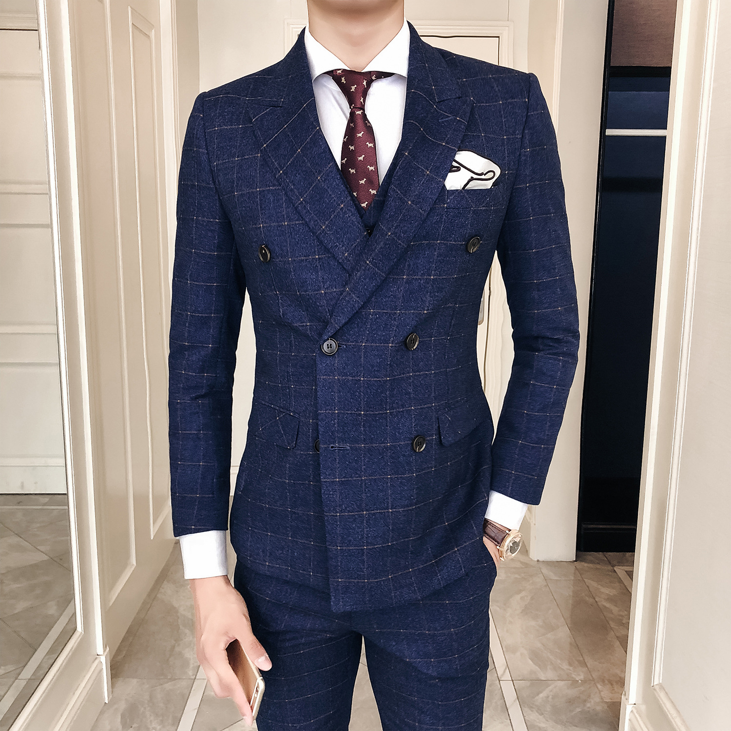 Title 4, Hair Stylist Suit Three-Piece Korean Style Men