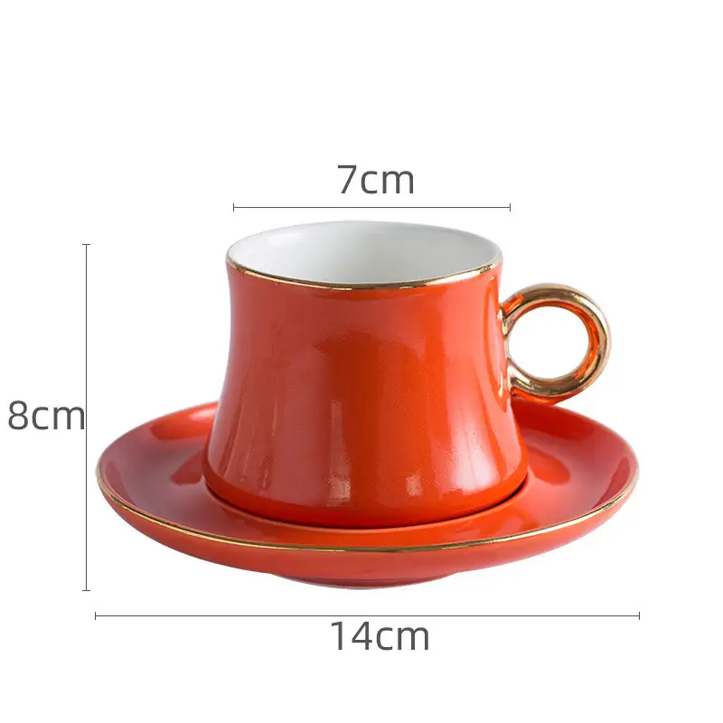 Nordic Creative Green Light Luxury Coffee Cup and Saucer