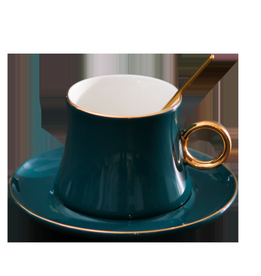 Nordic Creative Green Light Luxury Coffee Cup and Saucer