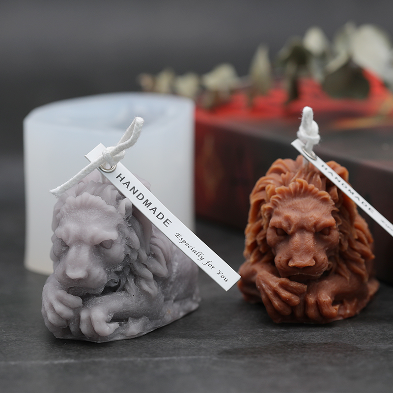 3D Lion Silicone Candle Mold