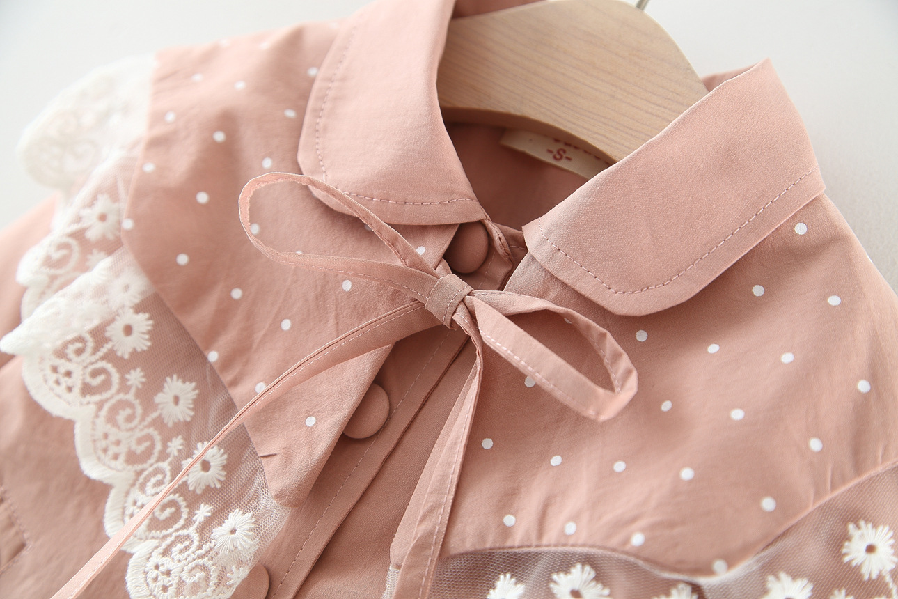 Korean Style Idea Lace Trench Coat Girls Fashion Jacket