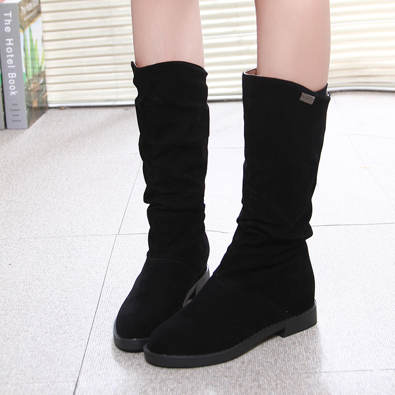 Title 5, Pure Color Inner Heightening And Fleece Boots