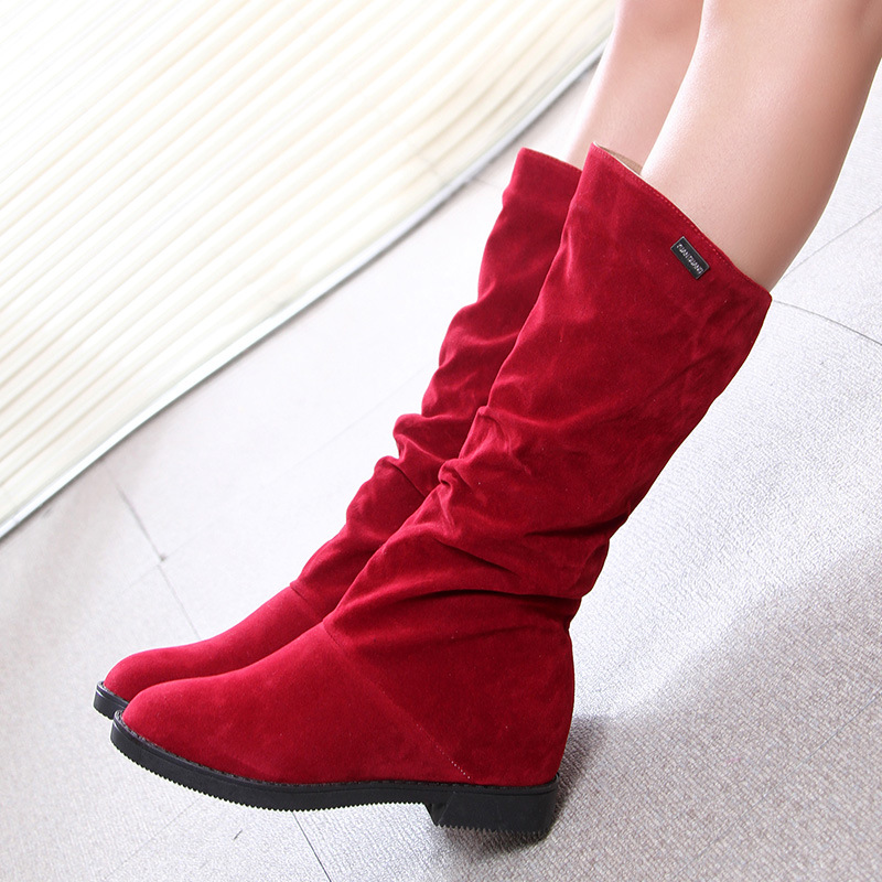 Title 2, Pure Color Inner Heightening And Fleece Boots