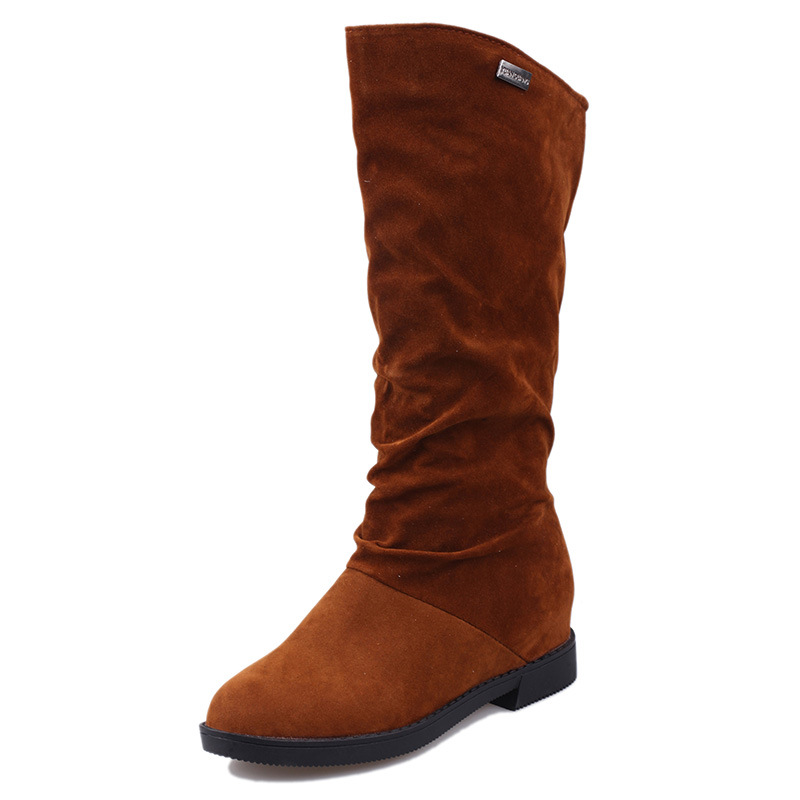 Title 8, Pure Color Inner Heightening And Fleece Boots