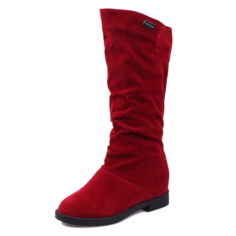 Title 7, Pure Color Inner Heightening And Fleece Boots