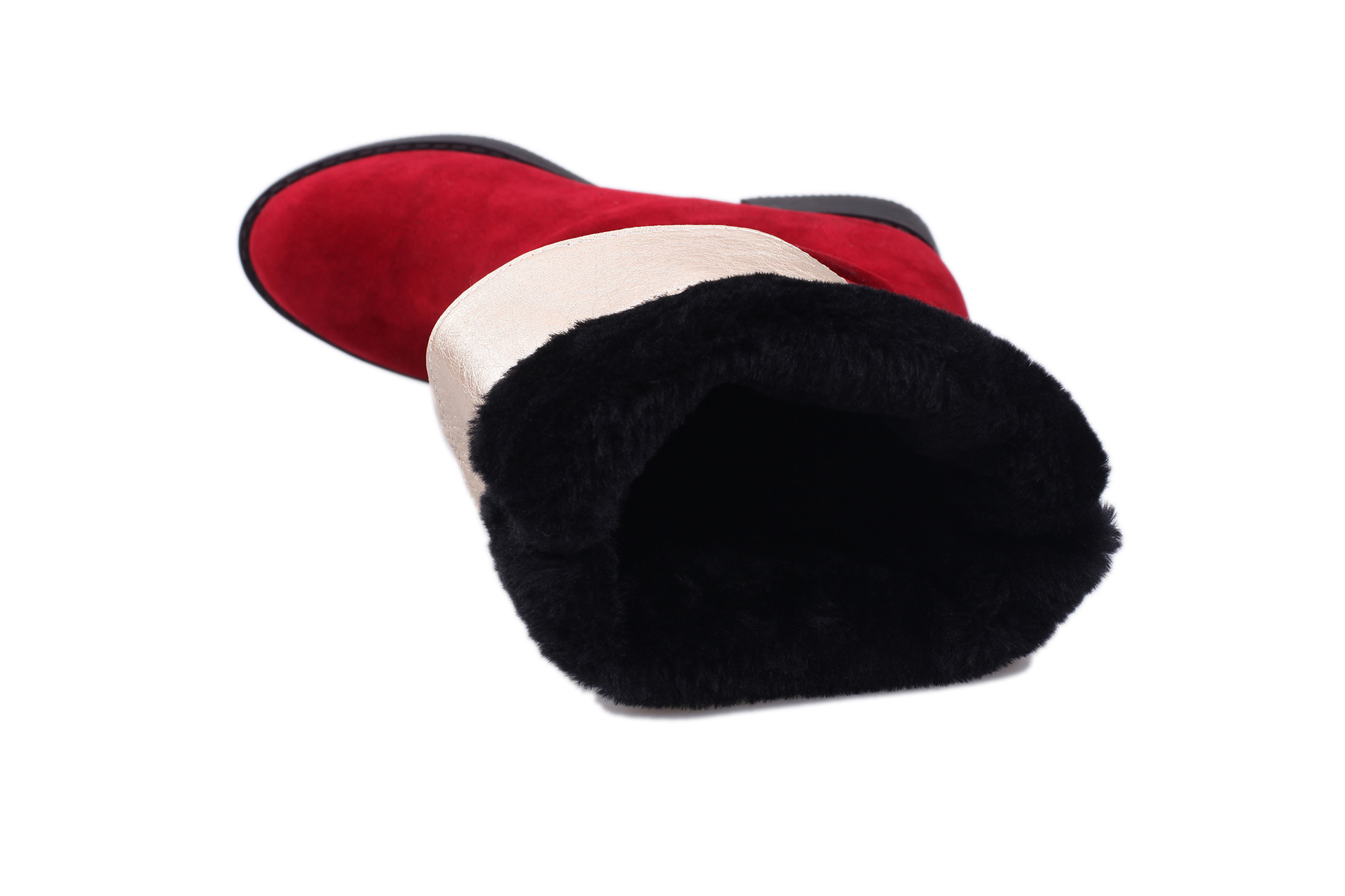 Pure Color Inner Heightening And Fleece Boots