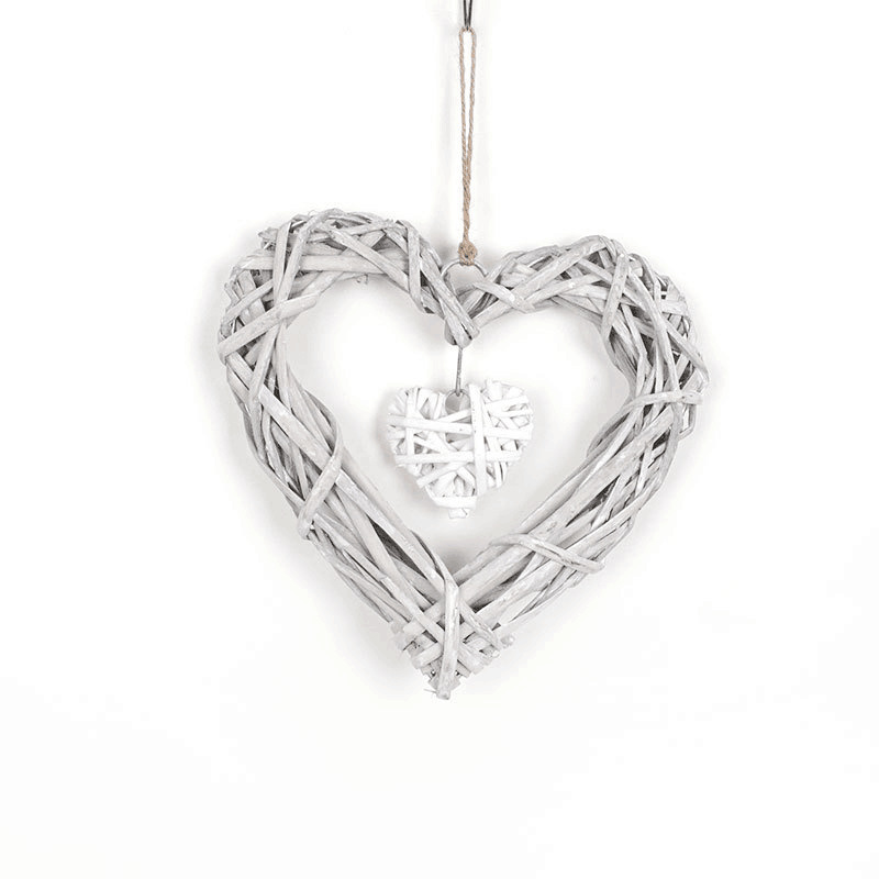 Wicker Lace Heart Shaped Photo Frame Photo Wall