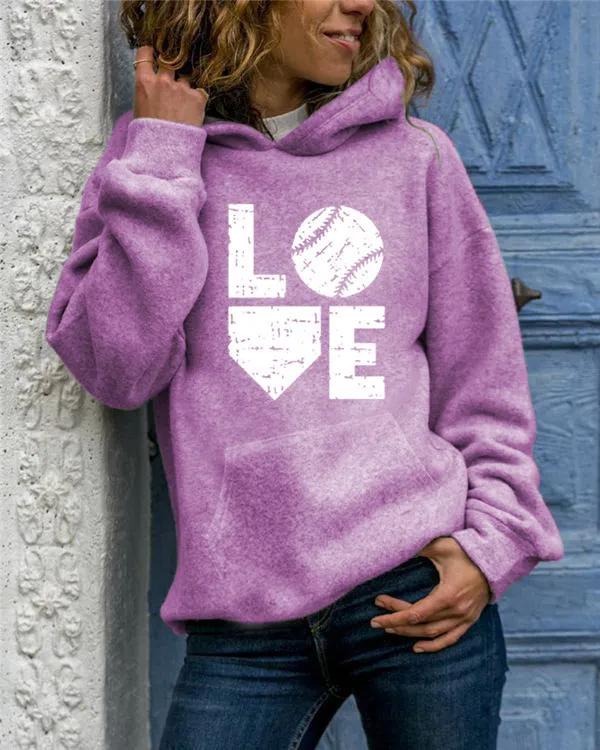 Animal Print Round Neck Hoodie Light Purple - Shop at LoveMi