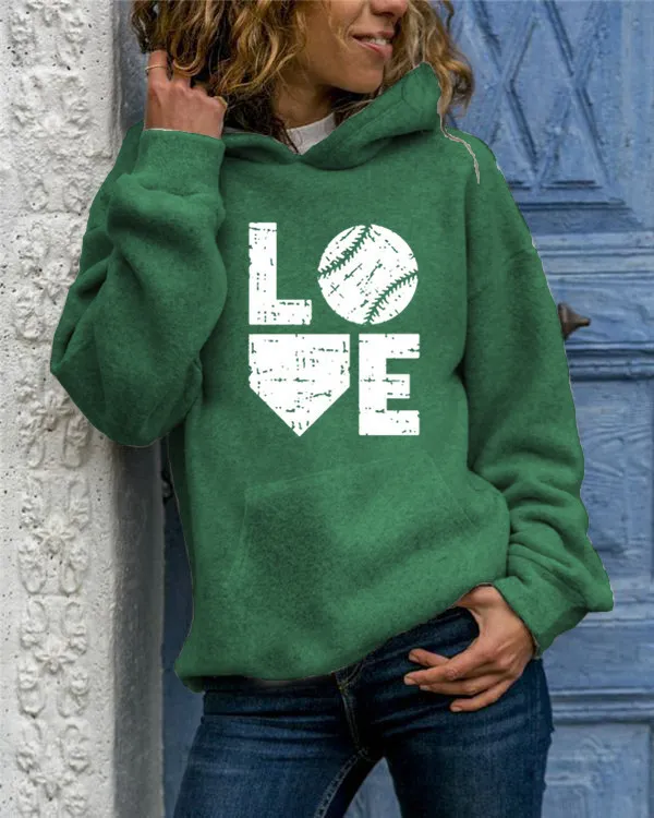 Animal Print Round Neck Hoodie Green - Shop at LoveMi