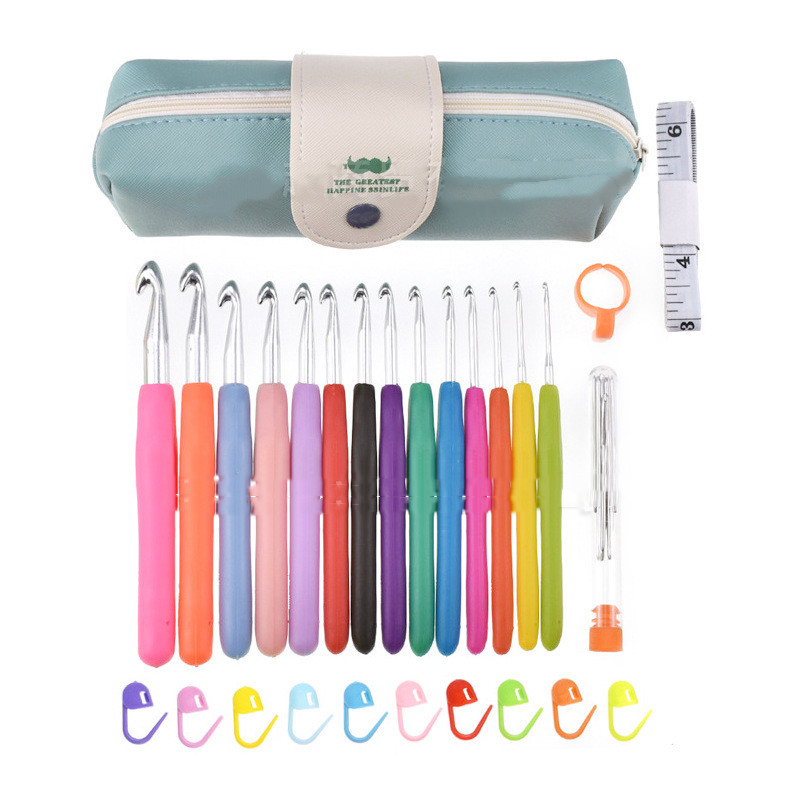 Colorful TPR Silicone Aluminum Crochet Tools