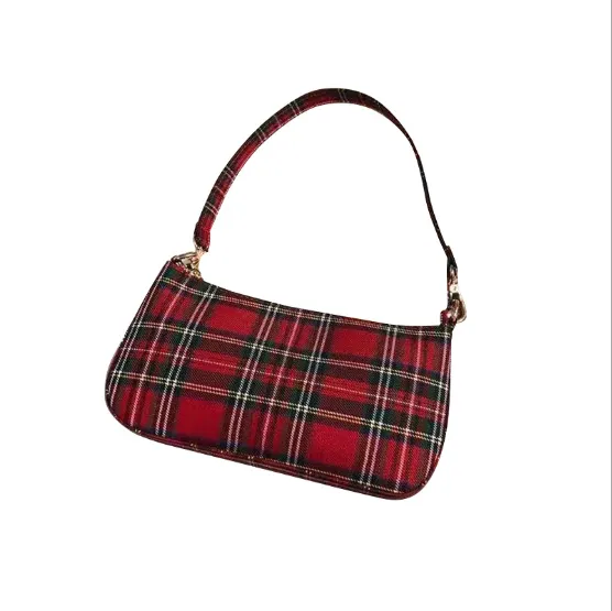 Retro Blue Plaid Baguette Blue - Shop at LoveMi