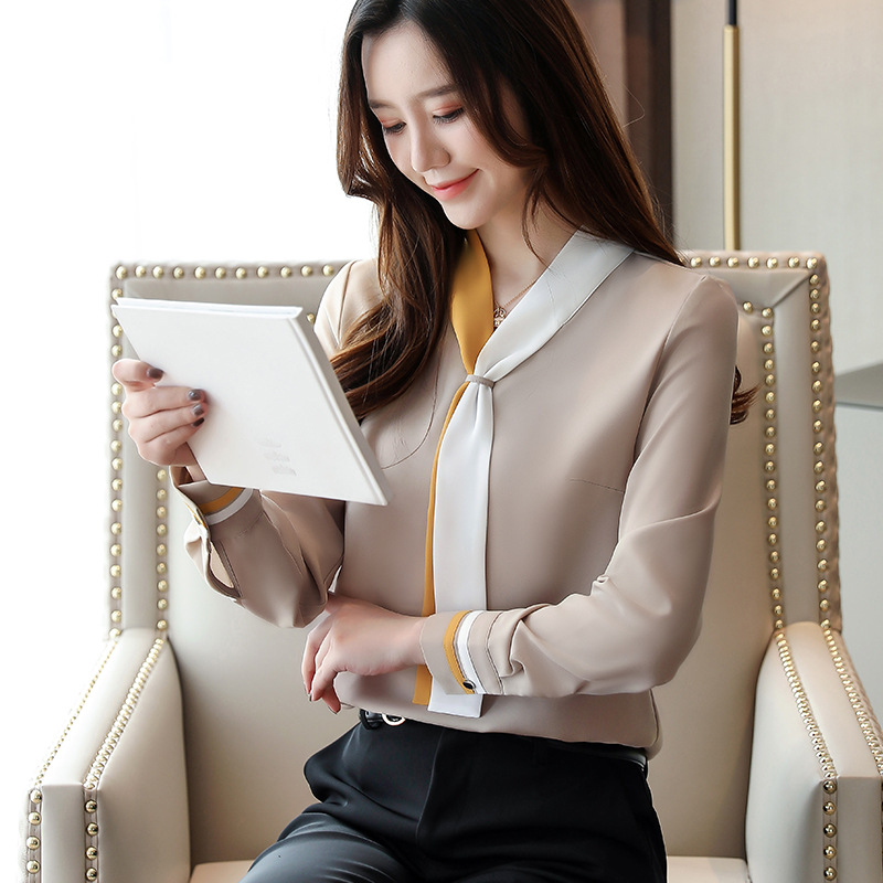 Lightly Cooked Western Style Retro Hong Kong Style Loose Chiffon Shirt
