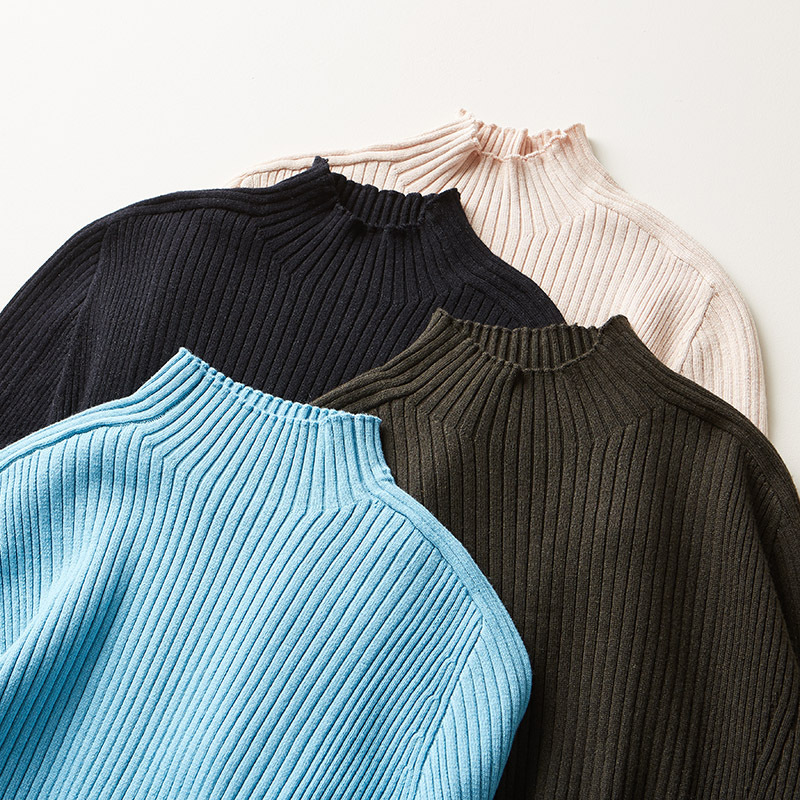 Silk and Cashmere Blend Turtleneck Slim Shirt Women Pullover