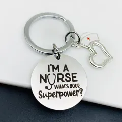 Stainless Steel Lettering Keychain Nurse's Day Gift Giveaway - View 1