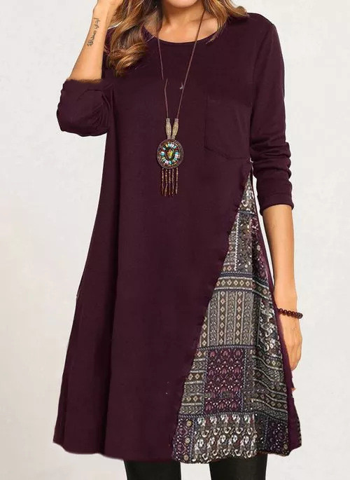 Printed Mid-Length Beltless Women's Clothing