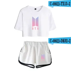 Summer Short-sleeved Shorts With Navel Open, Fashion Casual Women's Suit - C-2Xl - View 1