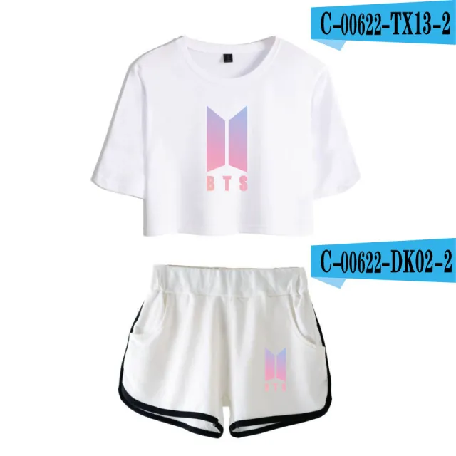 Summer Short sleeved Shorts With Navel Open, Fashion Casual Women's Suit C 2Xl - Shop at LoveMi