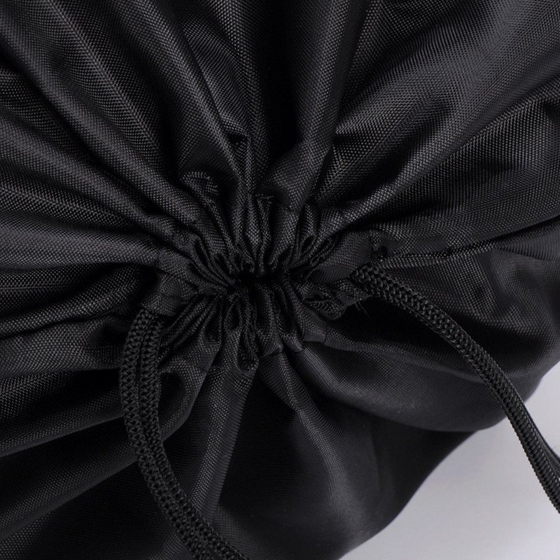 Title 3, Widened and Long Black Drawstring Bag with Doub...