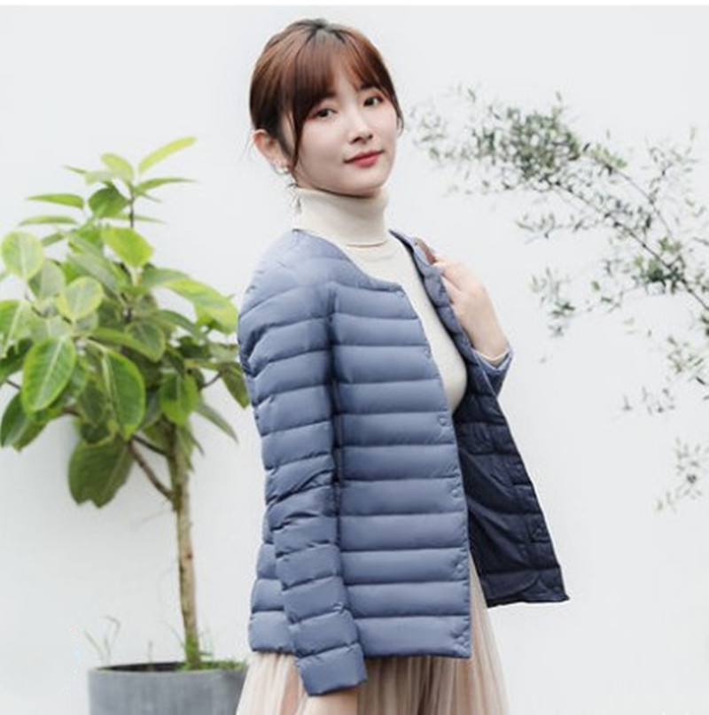 Short Round Neck White Duck Down Korean Style Fashion sSlim All-match