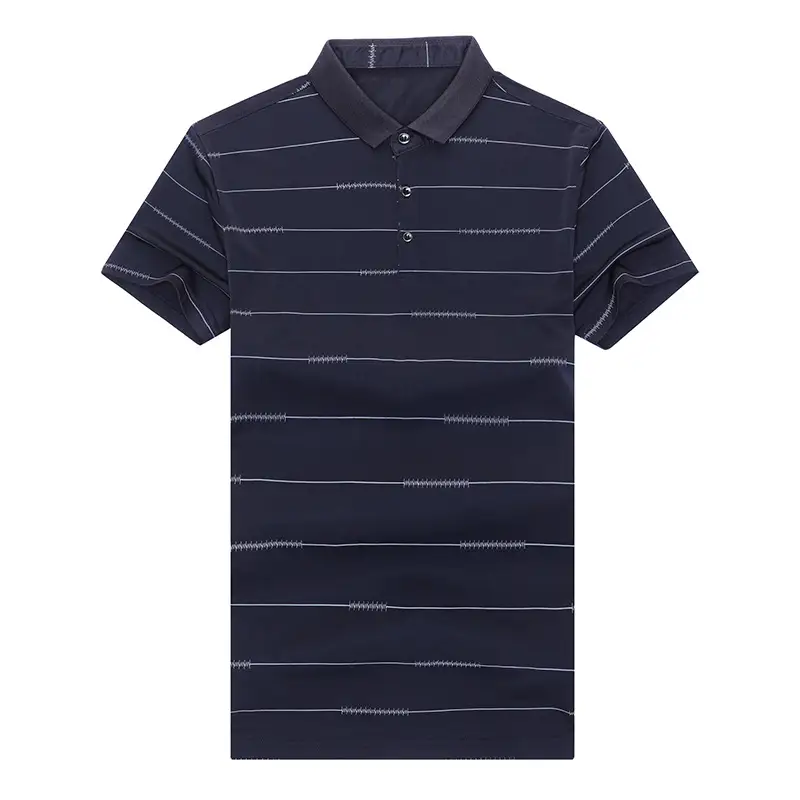 Striped Polo Shirt Business Casual Half Sleeve
