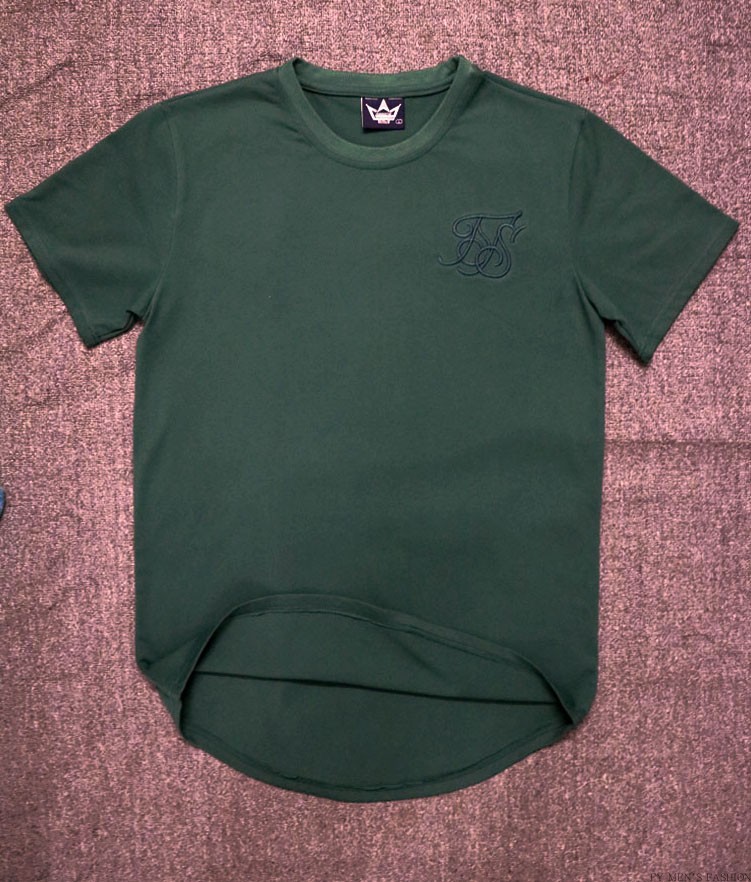 Fitness T-shirt Men's Hip Hop T-shirt Irregular Curved Hem Short Sleeve