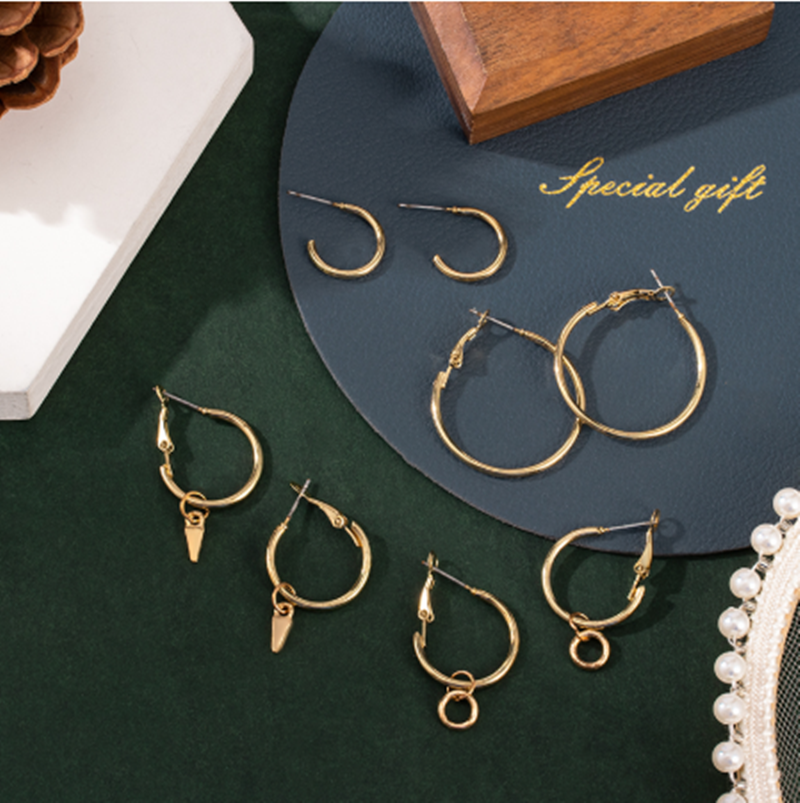 European and American Fashion New Alloy Earring Set Combination