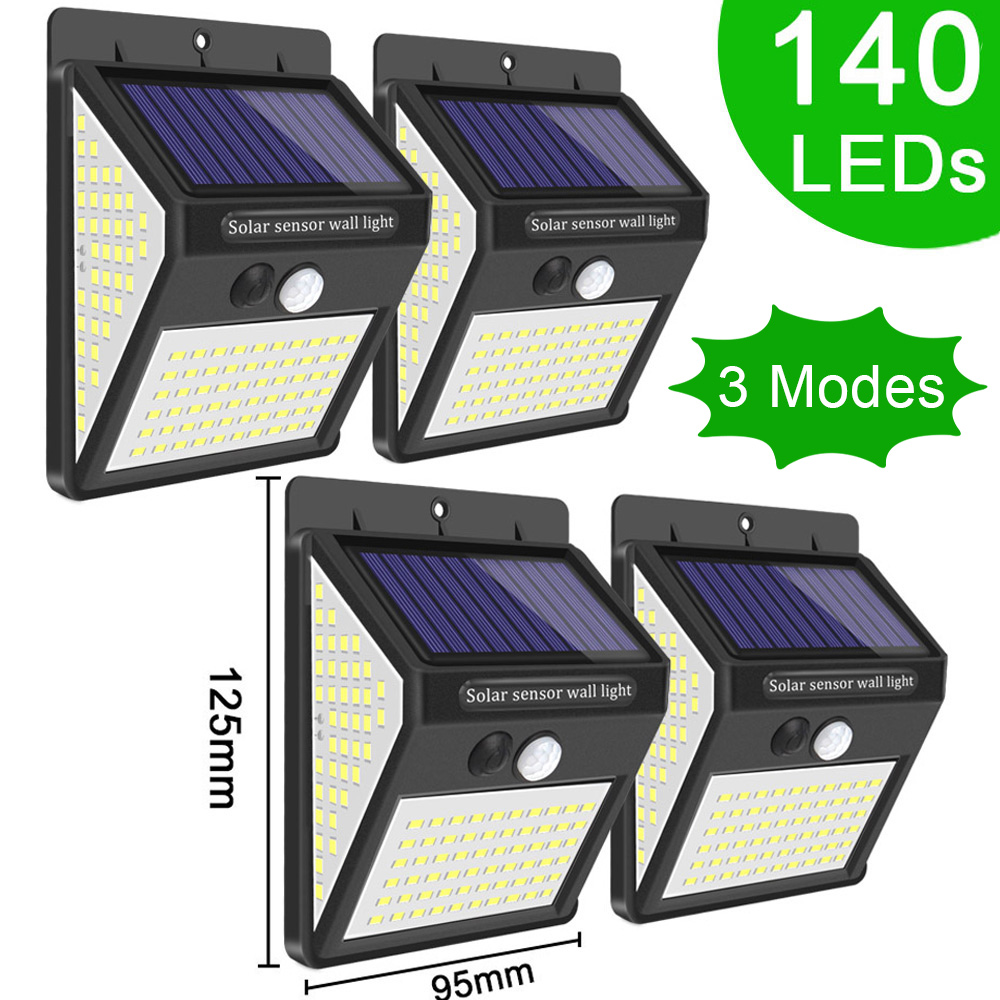 3 Mode 140 Led Garden Solar Security Lights Outdoor Motion — foto 5
