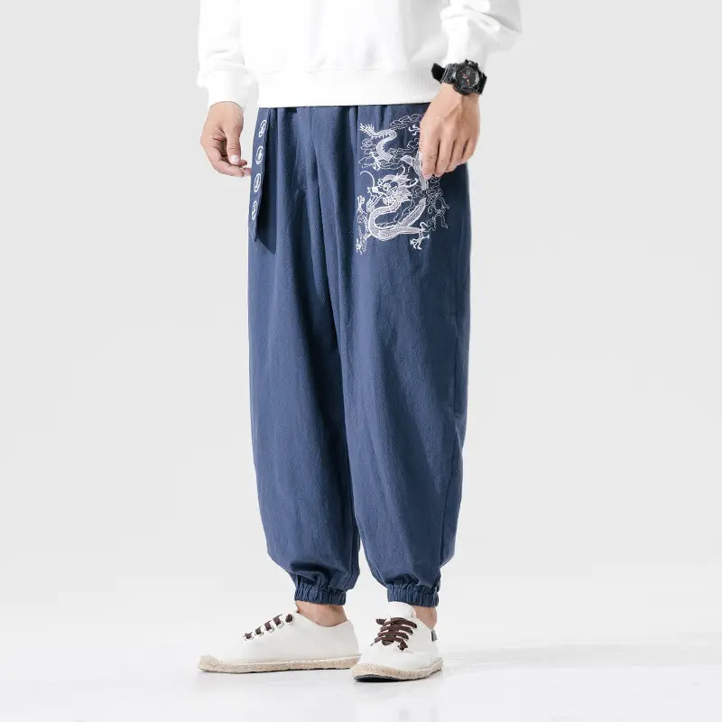 Casual Pants Young MMen's Cotton And Linen