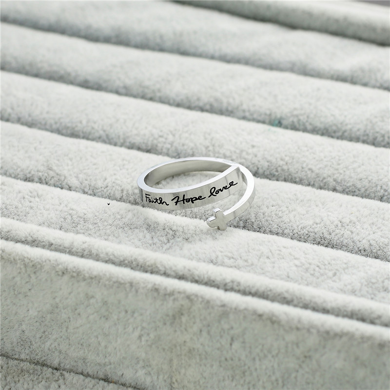 Personalized Fashion Cross Double Titanium Steel Ring