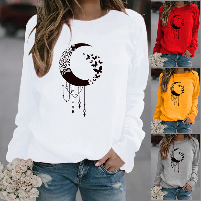 Animal European and American Print Crew Neck Sweater