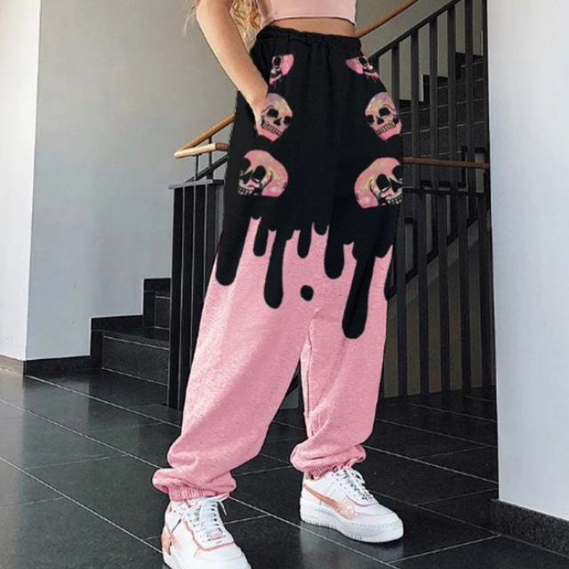 Title 5, Loose Printed Harem Pants Casual Pants