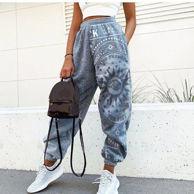 Title 8, Loose Printed Harem Pants Casual Pants