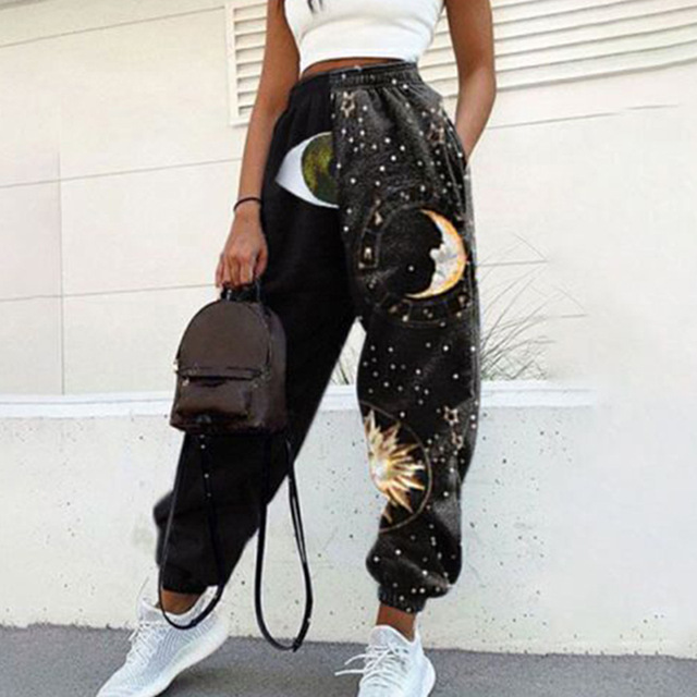 Title 16, Loose Printed Harem Pants Casual Pants