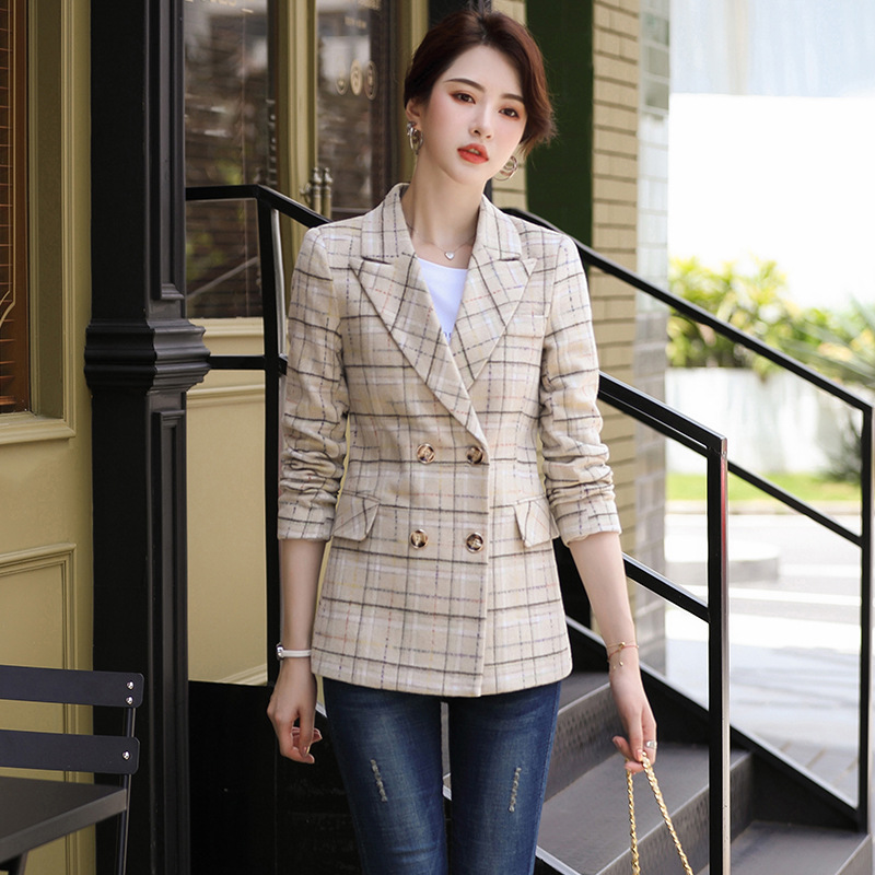 Large Plaid Fashion Trend Casual Suit Jacket