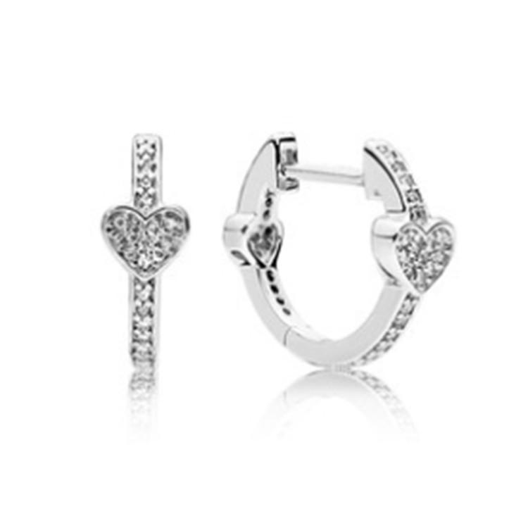 Sterling Silver Diamond Butterfly Leaf Love Heart Rose Stud Earrings