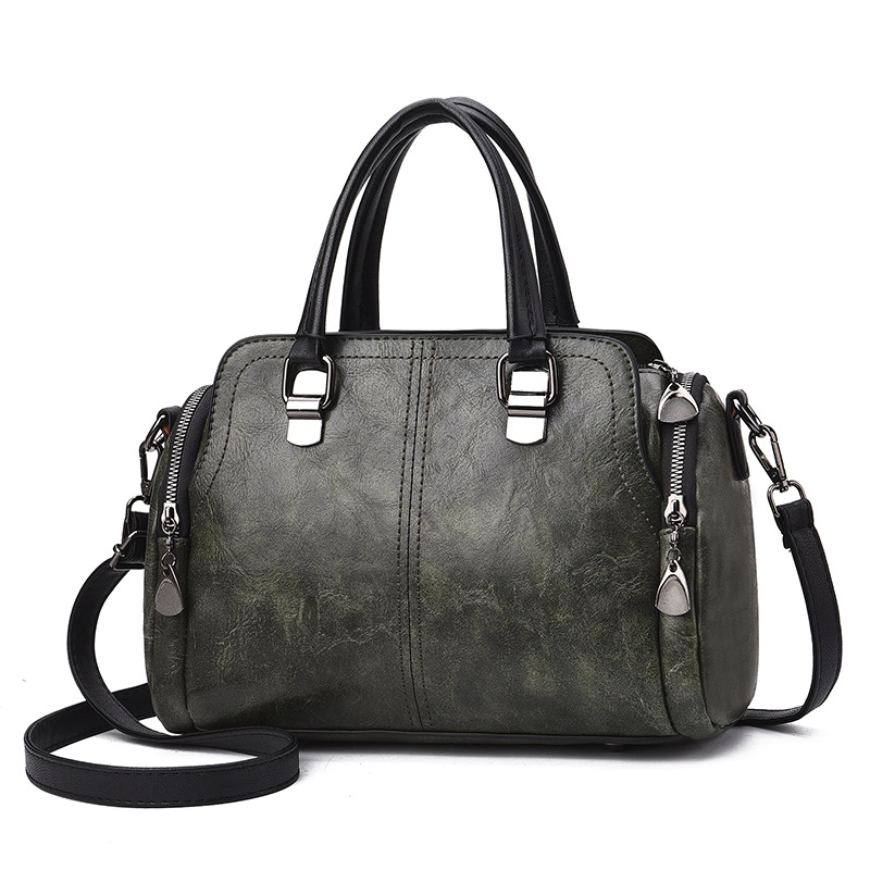 Soft Leather Mother Shoulder Messenger Bag Green - Shop at LoveMi