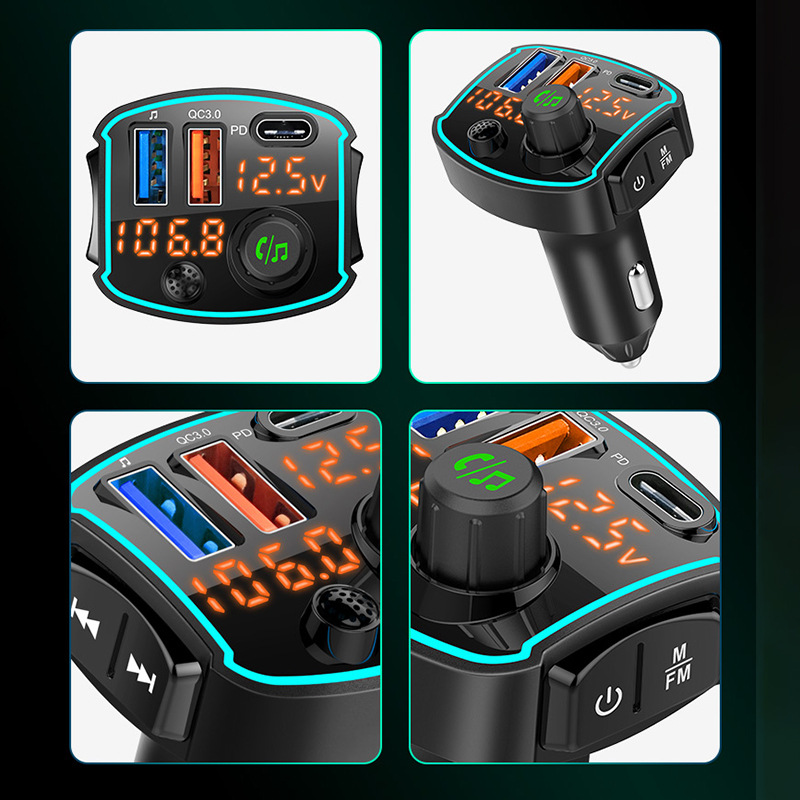 Fast Charging Dual Screen Fm Car Mp3 Bluetooth Player