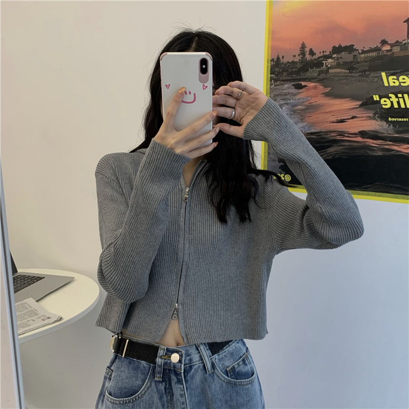 Knit Sweater Short Top Women Foreign Style Cardigan