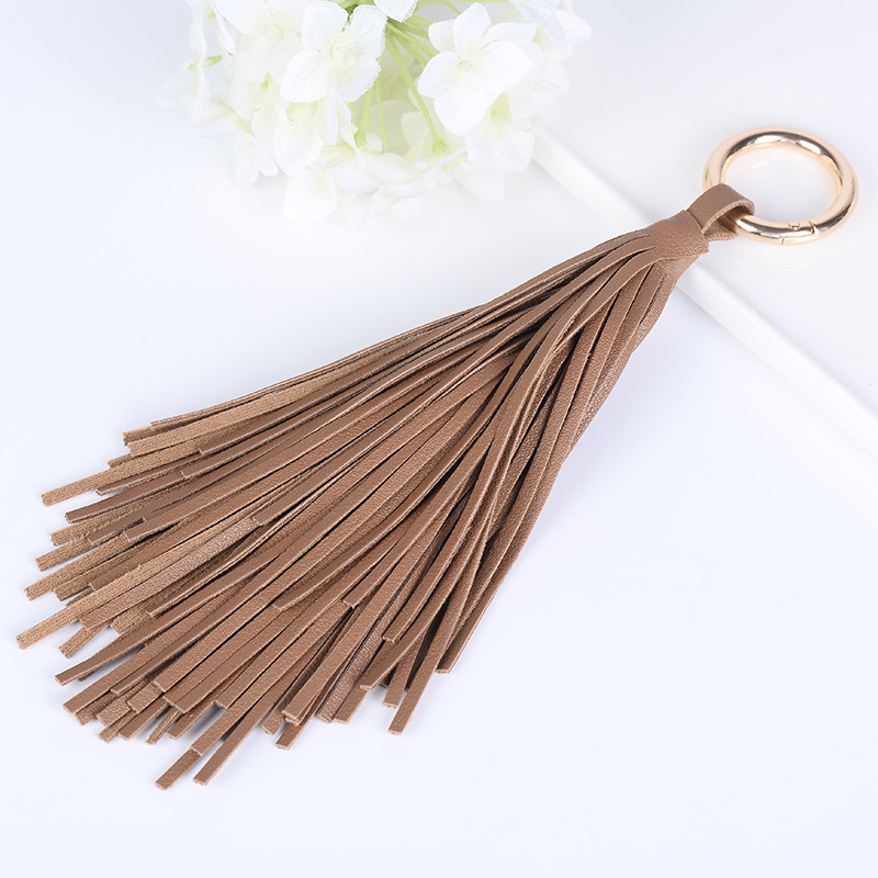 Title 1, Creative Leather Tassel Ring Car Keychain Pendant