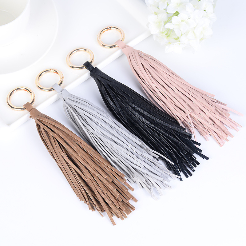 Title 2, Creative Leather Tassel Ring Car Keychain Pendant