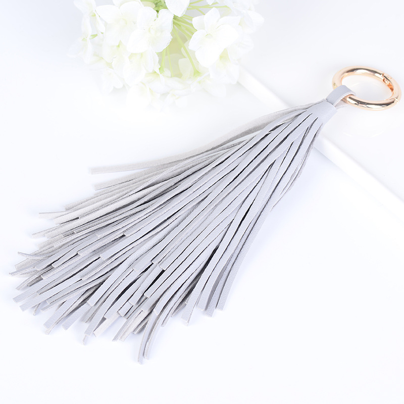 Title 6, Creative Leather Tassel Ring Car Keychain Pendant