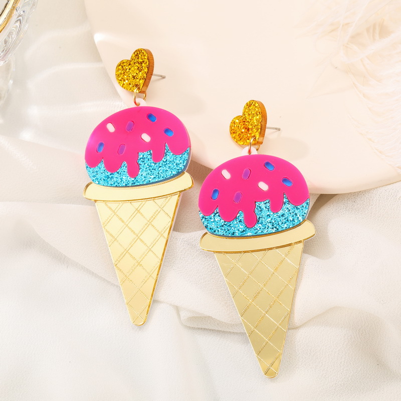 Lovely Vigorous Beautiful Girl Heart Personality Dessert Color Hundred Earrings